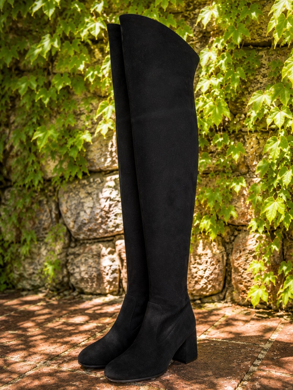 VINCE. Quiet Luxury Minimalist Blythe Black Suede Over the Knee Boots, 6M